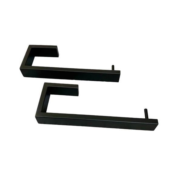 Pair Hand Towel Bars Modern Metal Matte Black 9” NWT - Picture 1 of 6